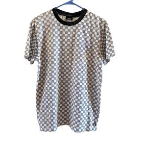 VANS Off the Wall Men's T-Shirt Medium Black White Logo Checker Design